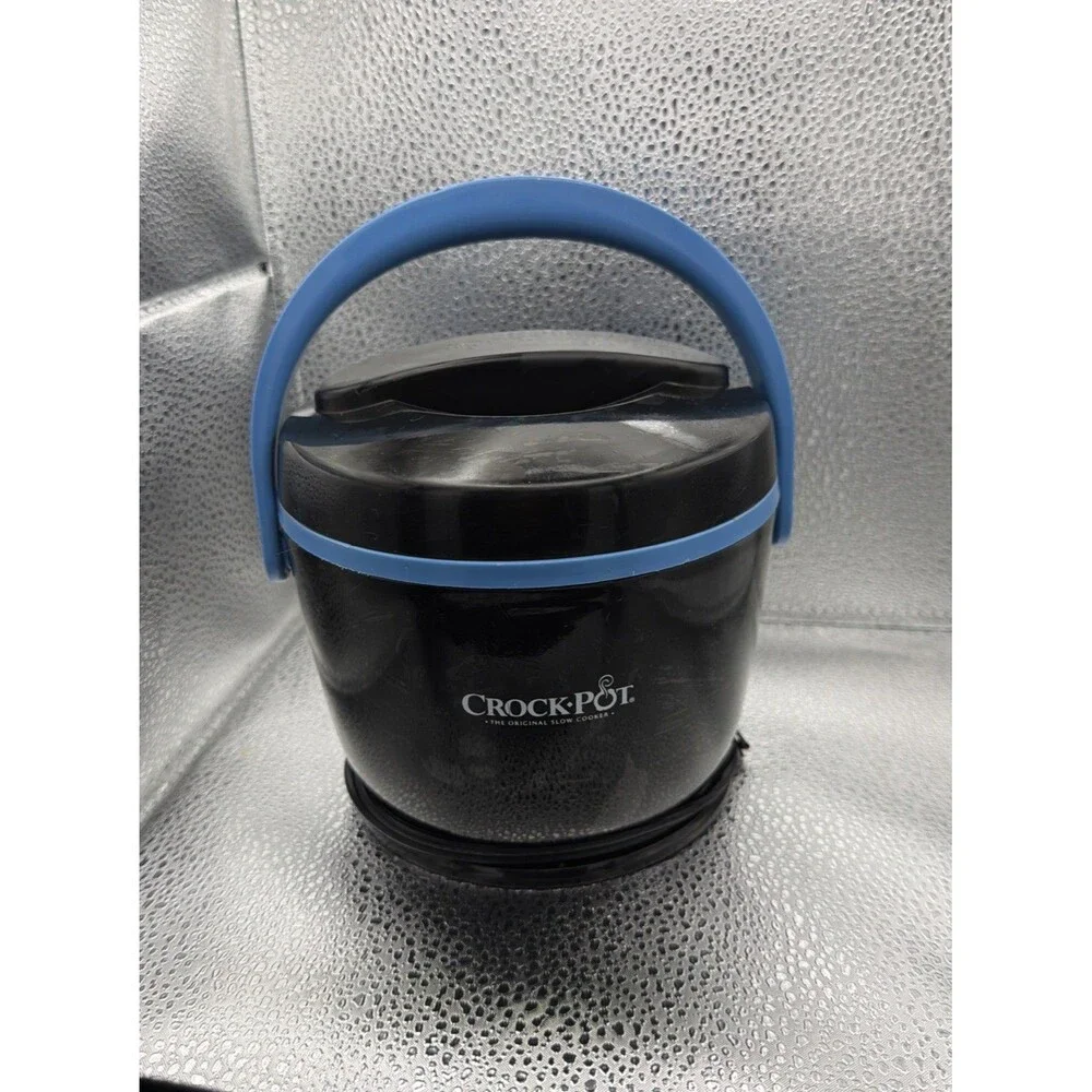 Crock-Pot Lunch Crock Food Warmer Blue Black 20 Oz Heat Travel Carry Slow Cooker